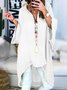 Boho Plain V Neck Cotton Shirt & Blouses