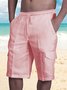 Plain Cotton And Linen Shorts