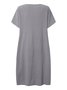 Cotton Loosen Crew Neck Floral Dress