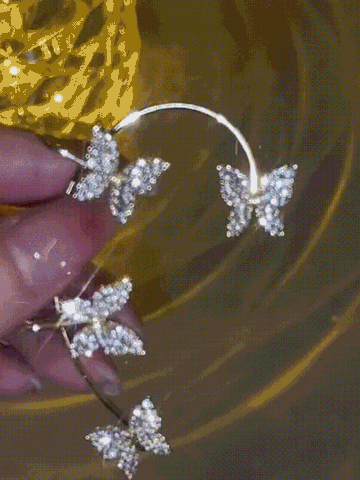 Alloy Rhinestone Cuff Earrings