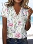 V Neck Regular Fit Floral Shirt & Blouses