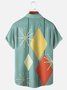 Short Sleeve Vintage Shirt Collar Geometric Shirt ＆ Blouse