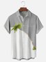 Short Sleeve Shirt Collar Coconut Tree Shirt ＆ Blouse