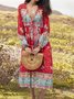 Tribal Loosen Cotton Boho Floral Dress