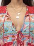 Tribal Loosen Cotton Boho Floral Dress