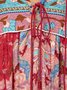 Tribal Loosen Cotton Boho Floral Dress
