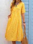Loosen Printed Polyester Fibre Vacation Floral Dress