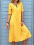 Loosen Printed Polyester Fibre Vacation Floral Dress
