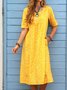 Loosen Printed Polyester Fibre Vacation Floral Dress