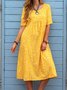 Loosen Printed Polyester Fibre Vacation Floral Dress