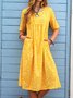 Loosen Printed Polyester Fibre Vacation Floral Dress