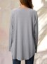 Round Neck Solid Loosen Casual Jersey T-shirt