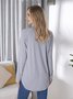 Casual Jersey Solid Loosen Round Neck Shirt & Blouses