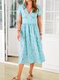 Floral Cotton Blends Casual Floral Dress