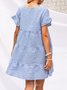 Vintage Round Neck Loosen Casual Dress