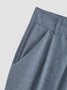 Loosen Cotton Blends Plain Pants