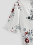 V Neck Casual Floral Loosen T-shirt