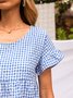Vintage Round Neck Loosen Casual Dress