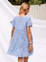 Vintage Round Neck Loosen Casual Dress