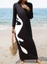 Cotton Blends Regular Fit Casual Round Neck Casual Dress