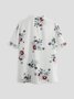 V Neck Casual Floral Loosen T-shirt