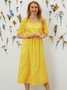 Loosen Printed Polyester Fibre Vacation Floral Dress