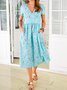 Floral Cotton Blends Casual Floral Dress