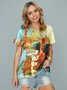 Crew Neck Regular Fit Vacation T-shirt