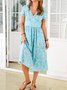Floral Cotton Blends Casual Floral Dress