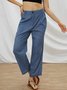 Plain Casual Cotton Blends Bottoms