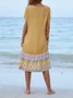 V Neck Tribal Cotton Boho Dress