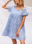 Vintage Round Neck Loosen Casual Dress