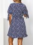 V Neck Sweet Regular Fit Floral Dress