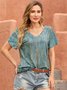 Ombre Basics V Neck Loosen T-shirt