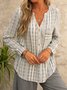 Loosen Cotton Striped Casual Shirt & Blouses