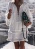 Regular Fit Buttoned Casual Boho Dress
