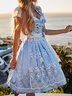 Heart-Shaped Collar Vintage Cotton Dress