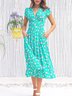 Cotton Blends Floral Boho Loosen Floral Dress