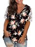 Loosen V Neck Casual T-shirt