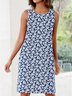 Vacation Printed Regular Fit Crew Neck Casual Dress