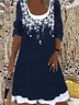 Loosen Cotton Blends Casual Floral Dress