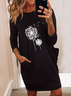 Plants Crew Neck Casual Casual Dress