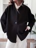 Lapel Plain Loosen Cloth Blended Coats