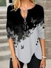 Regular Fit V Neck Color Block Basics Shirt & Blouses