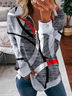 Lapel Geometric Loosen Long Sleeve Top
