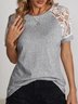 Casual Plain Regular Fit Crew Neck T-shirt