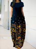Crew Neck Regular Fit Floral Floral Dress