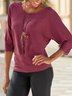 Plain Loosen Crew Neck Basics T-shirt