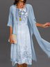 Regular Fit Crew Neck Elegant Polyester Fibre Floral Dress