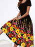 Floral Vacation Crew Neck Floral Dress